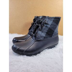 Sperry Women's Saltwater Buffalo Check Duck Boot